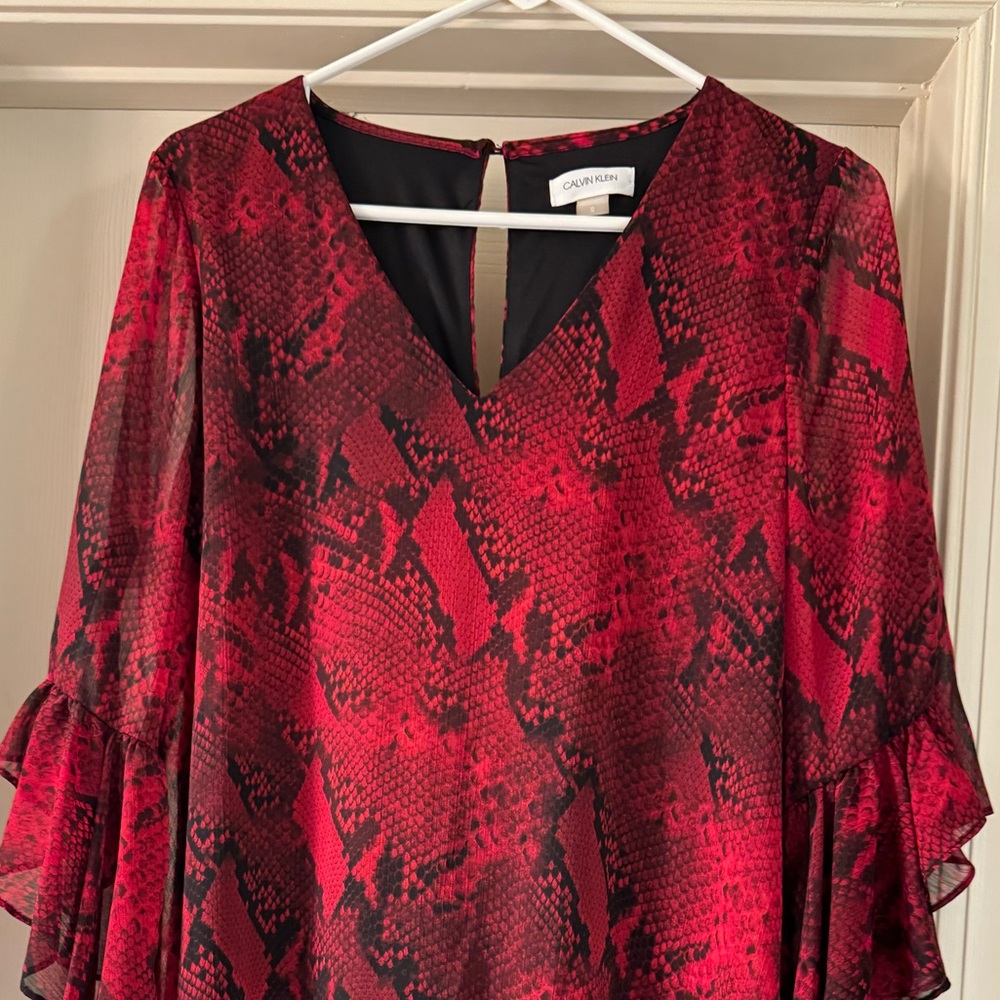 Red Snake Print Dress